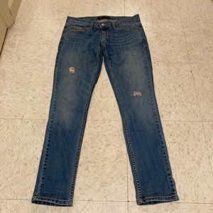 Levi's Too Superlow 524 Distressed Skinny Denim Jeans Women's Size 5S